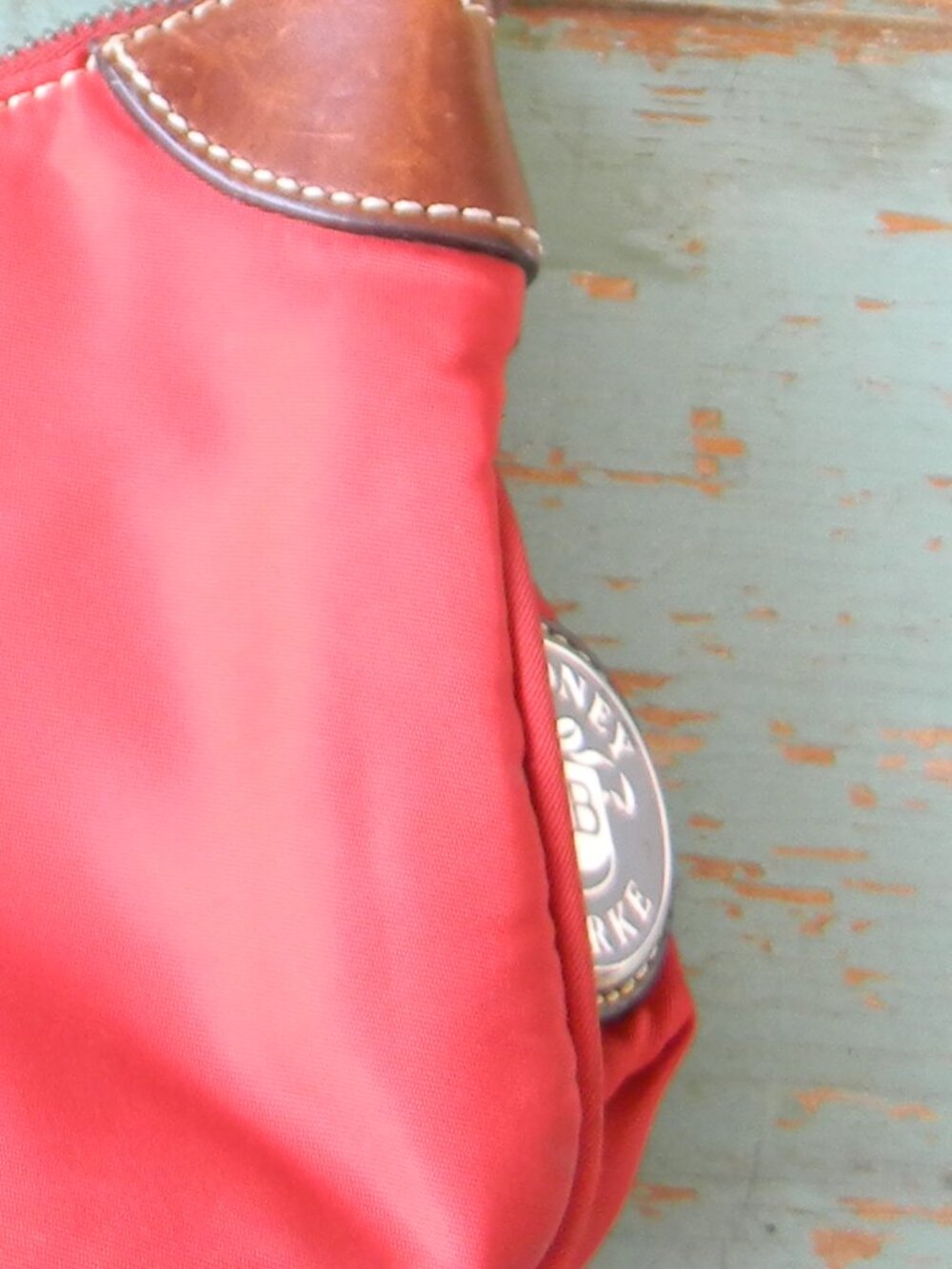 Dooney & Bourke Wayfarer RED Nylon Mini Shoulder Bag with Leather Trim Y2K - Picture 11 of 11